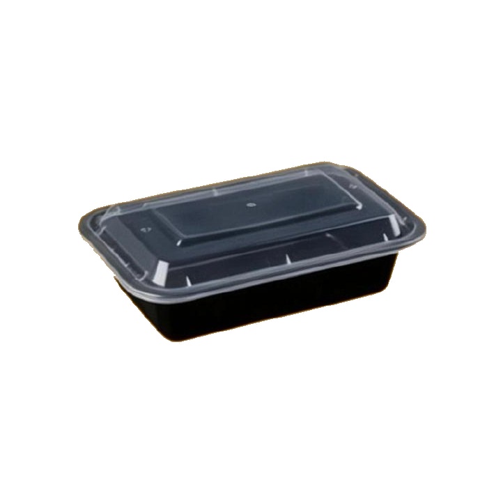 RE28 Rect Black Container with Lid