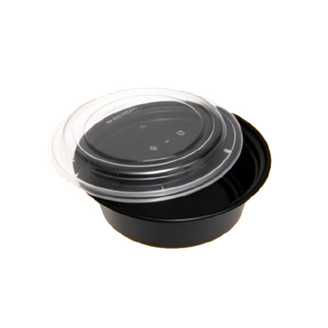 RO32 Circle Black Container with Lid