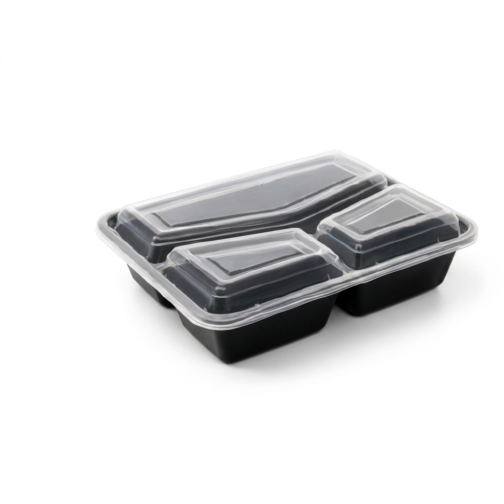 RE342 Black Container with Lid