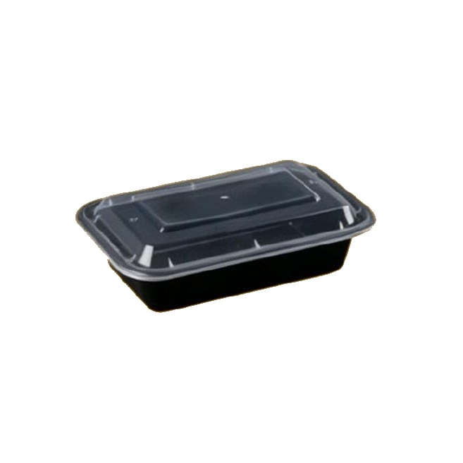 RE38 Rect Black Container with Lid