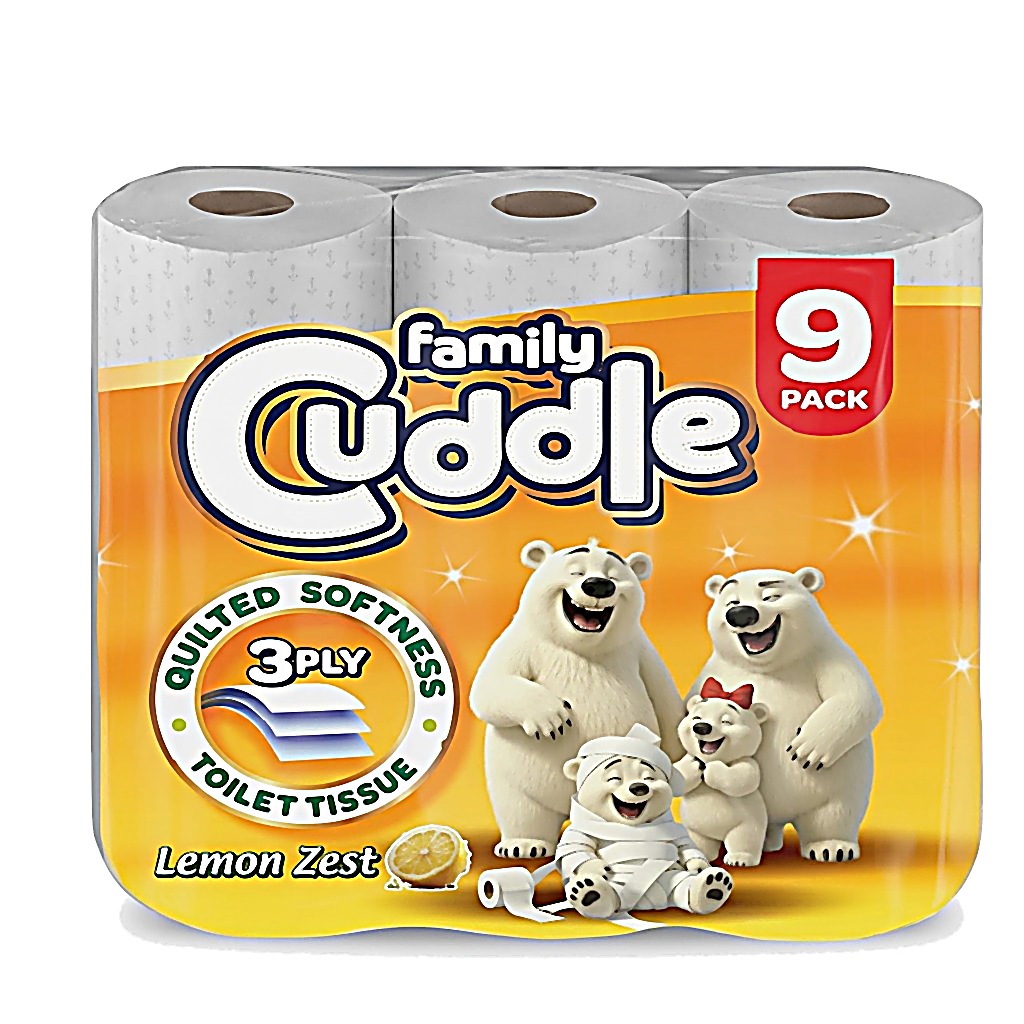 Family Cuddle Toilet Roll Lemon Zest 3-ply