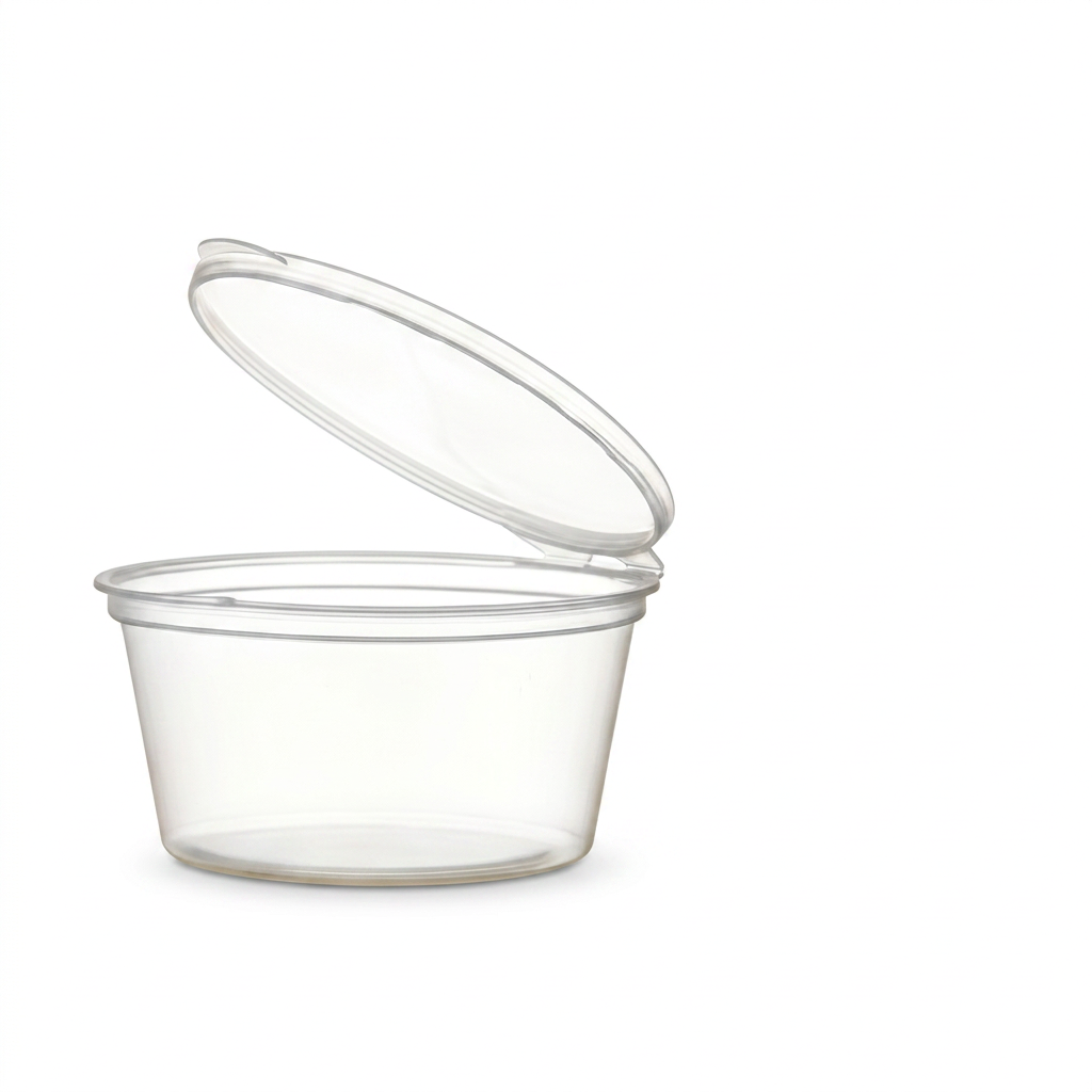 4oz Hinged Plastic Sauce Pots